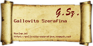 Gallovits Szerafina névjegykártya